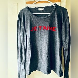 ZADIG & VOLTAIRE Je Taime Long Sleeve Size L